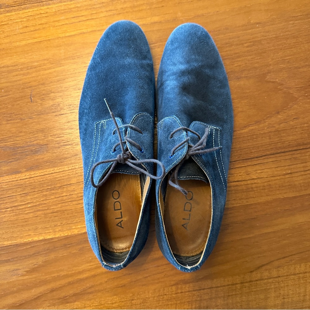 Men’s Aldo blue suede dress shoes, size 10.5
